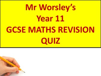 Year 11 GCSE Higher Maths Revision Quiz