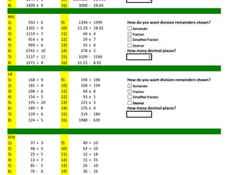 Mixed Calculations Creator