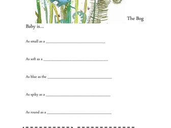 Bog Baby similie worksheet