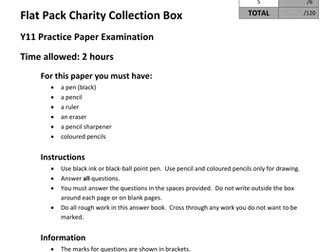 AQA 2016 PRODUCT DESIGN PRACTICE PAPER - Flat-pack charity collection boxes