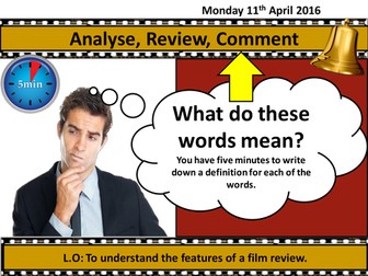 Analyse, Comment, Review - Scheme of Work on Short Films (SOW) (KS3/KS4)