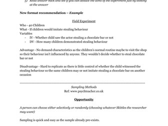 Psychology Research Methods Essay Structure AS/A Level