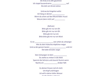 Great German songs - ready made gap fills