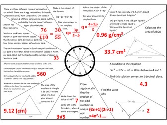 GCSE Maths Revision - Set 1 - Clock style sheet