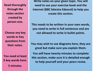 Science revision template