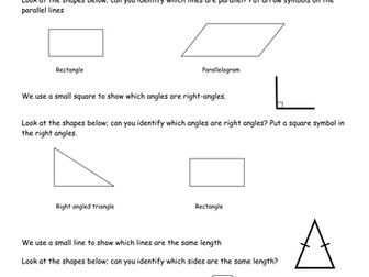 Properties of shapes - using symbols on shapes