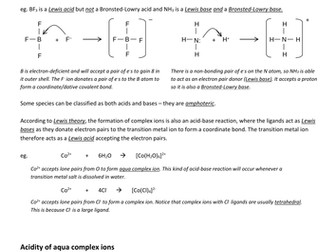 A-Level Reactions of Inorganic Compounds in Aqueous Solutions Notes