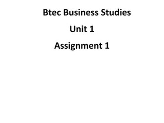 BTEC LEVEL 3 BUSINESS STUDIES UNIT 1
