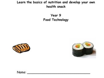 Pack A Snack cover sheet for booklet