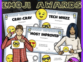 End of the Year Emoji Certificates
