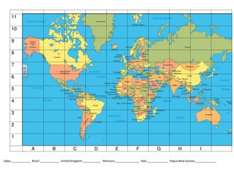 world map with coordinates ks2 World Map With Coordinates Teaching Resources world map with coordinates ks2