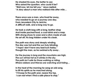 The Good Samaritan, rhyming story.