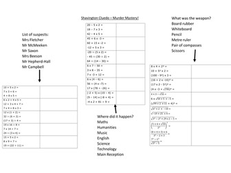 BIDMAS - Murder mystery