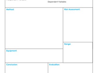 AQA Science Required Practical Student Planning sheet