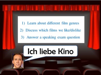 German Film Lesson(s) - describing a movie/actor - loads of activities!