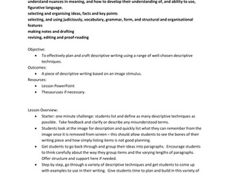 Descriptive Writing - Planning and Crafting