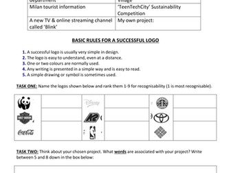 Logo Design Worksheet (Computer Science, Design and Technology)