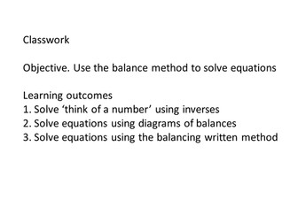 Balancing Linear Equations