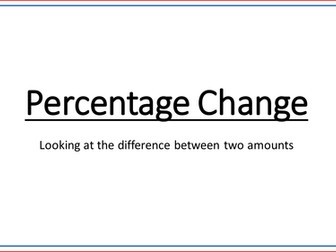 Percentage change