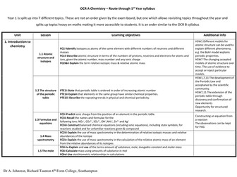 OCR A Chemistry - Complete resources  for AS/1st year of A-level