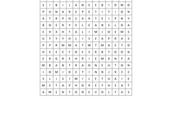 Poetry vocab word search