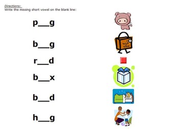 vowel worksheet