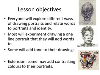 One line drawing word portraits of identity