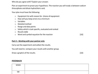 Coursework skills  -mock practical