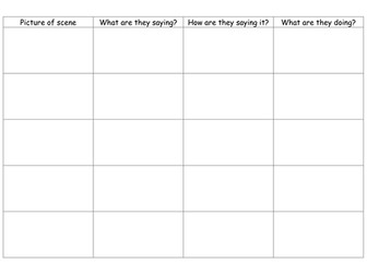 Play Script Planning Worksheets
