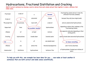 SCIENCE Literacy Sentence Constructions