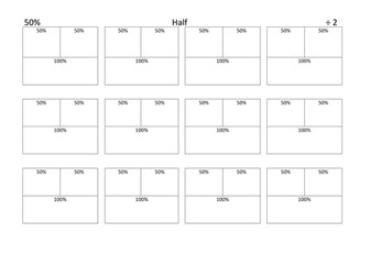 Percentages with bar diagrams templates for strategies - visual scaffolding for students