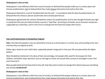 Romeo and Juliet Act 5 Scene 1 - theme of fate with context