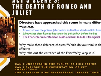 Romeo and Juliet Act 5 Scene 3 - the lovers' deaths