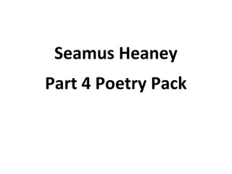 Seamus Heaney poetry pack