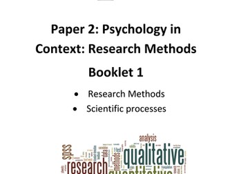 AQA Psychology 2015 specification research methods booklet 1: research methods and scientific proces