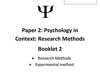 AQA psychology 2015 specification research methods booklet experimental design 