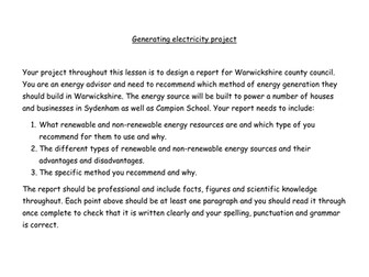 Renewable and non-renewable energy resources summary lesson