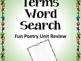 Poetry Terms Word Search