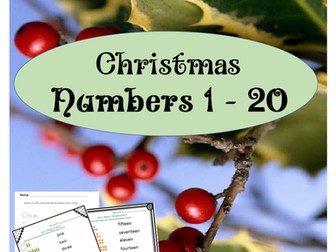 Christmas Counting Numbers 1 - 20