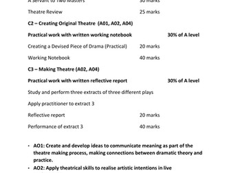 AQA 'A' level Drama and Theatre - An Overview