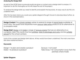 Food Technology KS 4 inclusion/Extension tasks