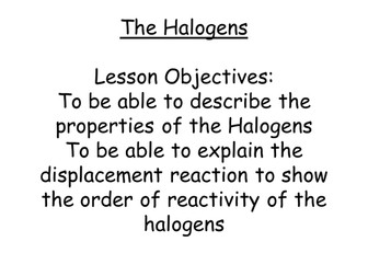 AQA 1-9 chemistry - Atomic structure and the periodic table - The Halogens