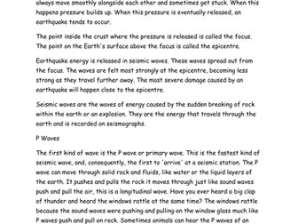Edexcel P1 - Seismic waves