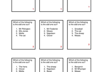 Revision Card Game - Animal Farm