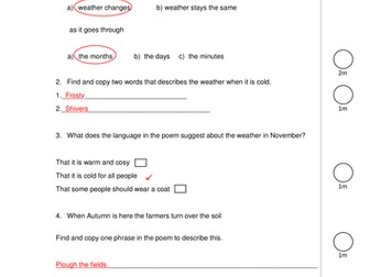 KS2 Comprehension Test (answers)