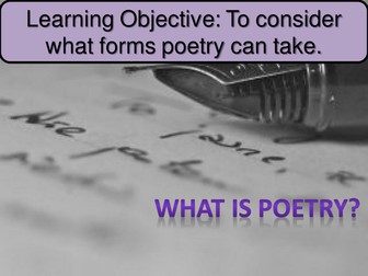 Year 8 poetry scheme of work