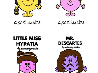 @Solvemymaths Mathematical Mr Men Good Luck Cards