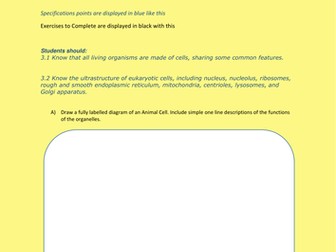 Revision booklet for Edexcel Biology A Topic 3 - Voice of the Genome.