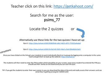 Resistant Materials GCSE Quiz KAHOOT Links REVISION