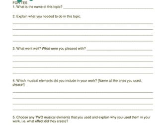 STUDENT SELF ASSESSMENT SHEET